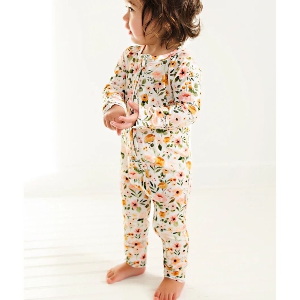 Butterscotch Babies Boho Floral Sleeper Bamboo Viscose Pink Orange 9-12M NWT